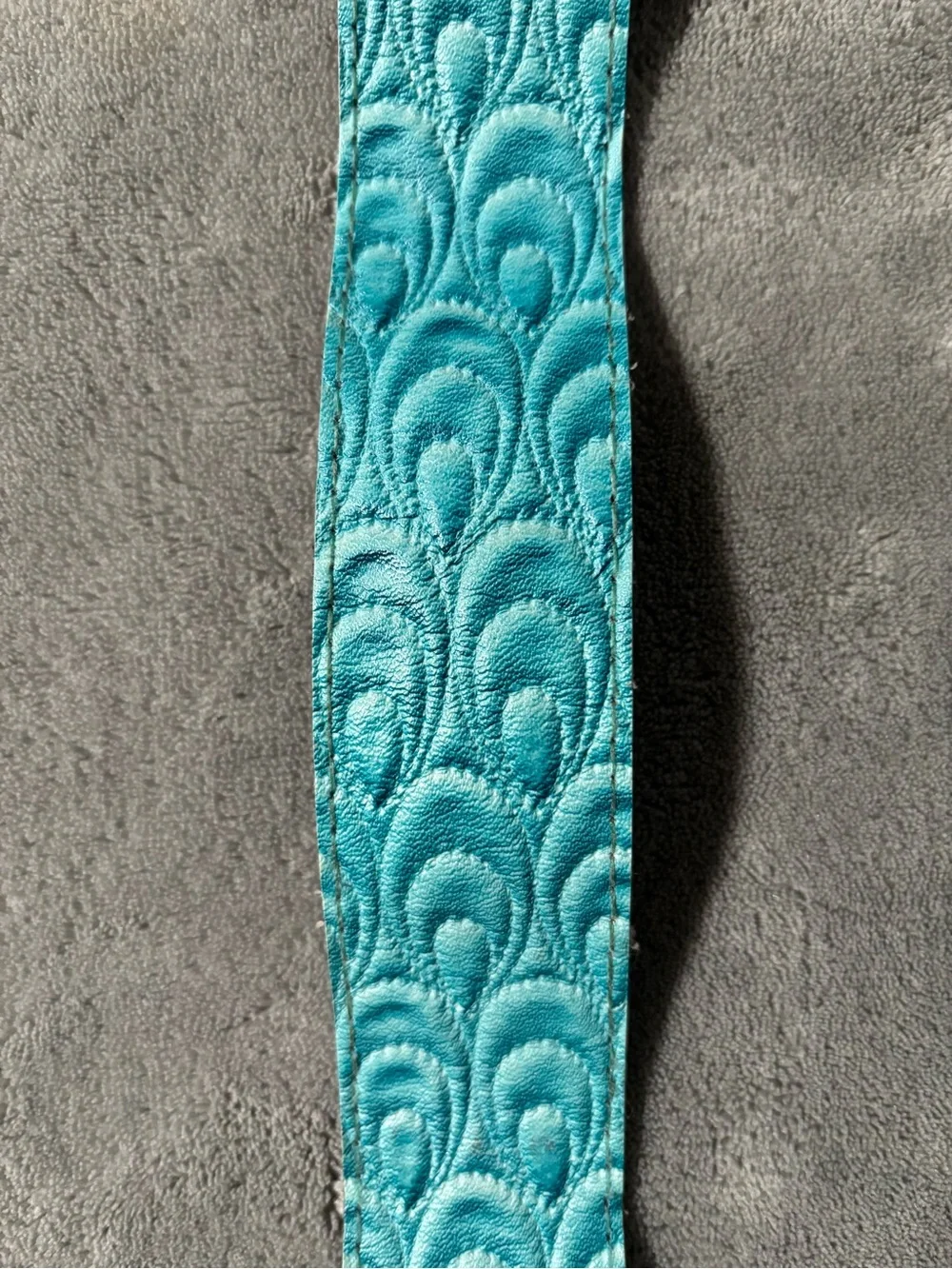 Vintage Black Metal Buckle with Blue Gemstones Belt